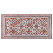 Tappeto in cotone con motivo geometrico 80 x 150 cm multicolore stile moderno camera da letto soggiorno