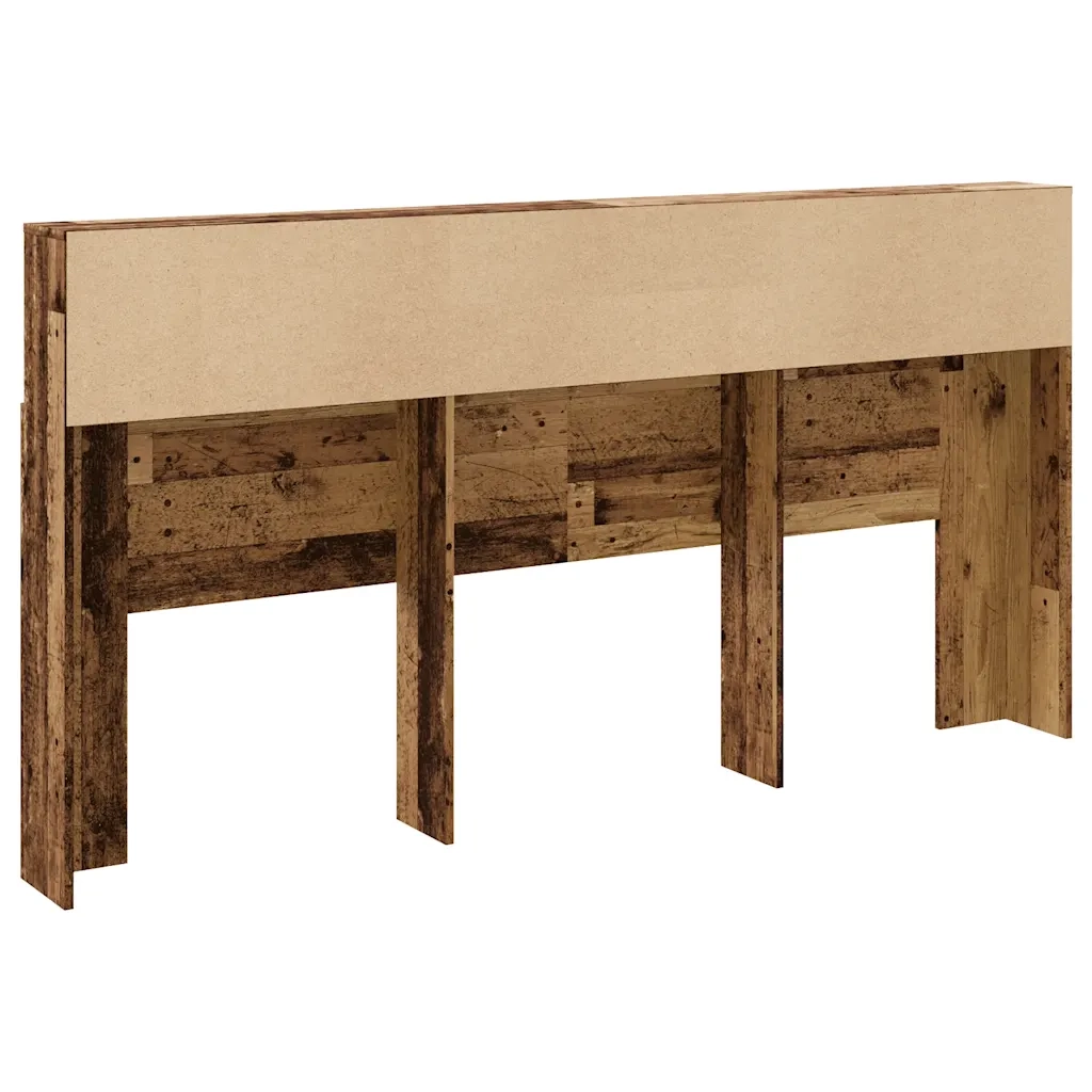 Testiera con Contenitore-Testiera con Ripiani Legno Antico 200x19x103,5cm Truciolato