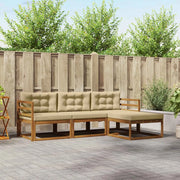 Set di divani da esterno con cuscino 4 pcs Naturale e Beige 3367391