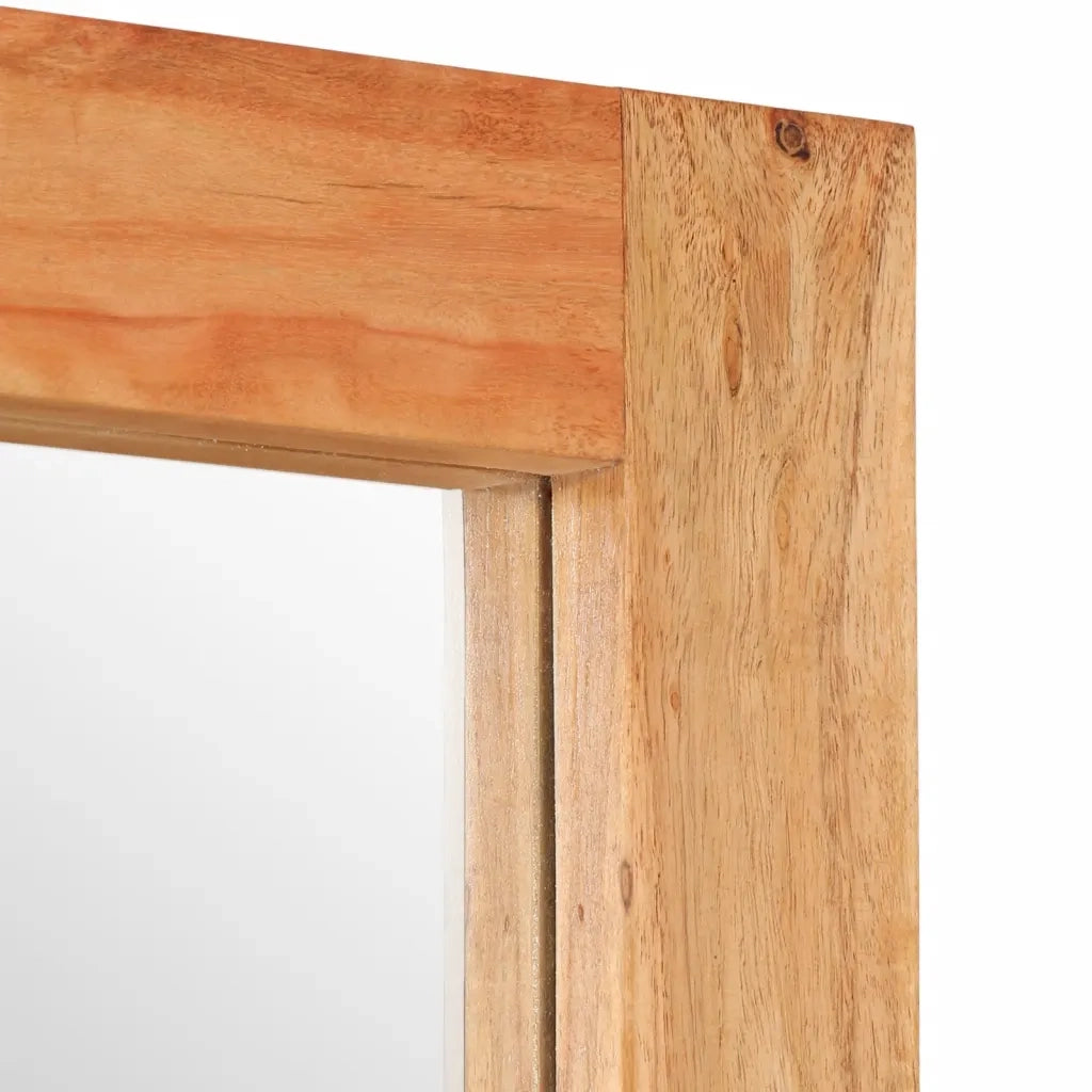 Specchio-Specchio Decorativo 70x50 cm in Legno Massello di Acacia e Vetro