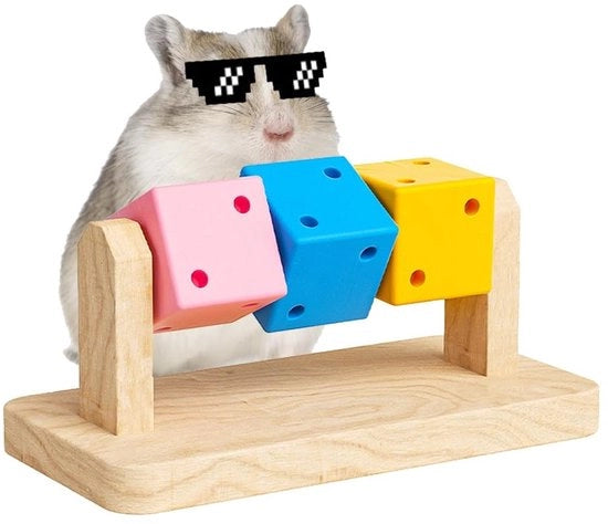 Giocattolo per Hamster in Legno - Materiale Premium - Giocattolo Interattivo - Disegno Funzionale - Sostenibile e Sicuro