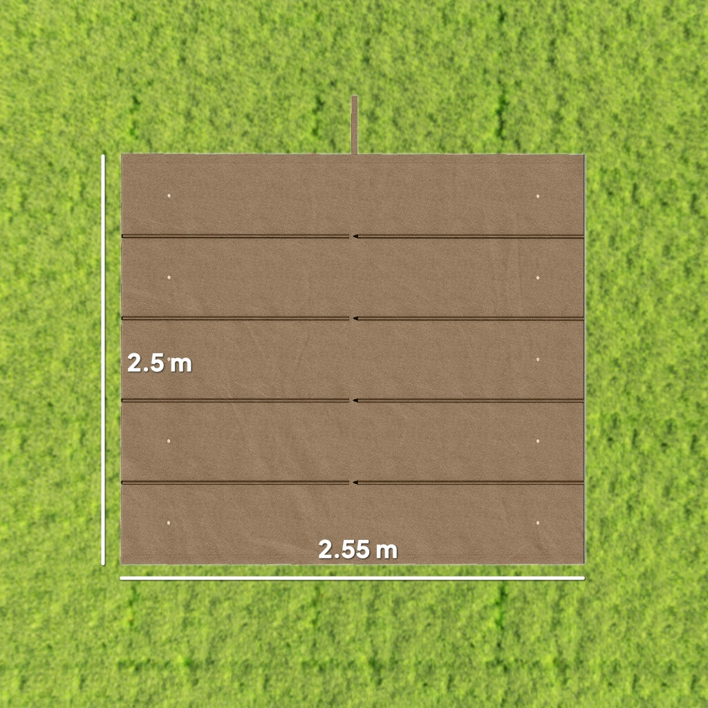 Telo per Pergola 250x255 cm con 10 Fori di Drenaggio in Poliestere Marrone Chiaro