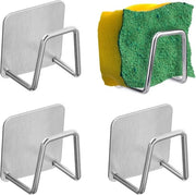 Supporto per sponda per cucina supporto per sponda per lavandino supporto per cucina per lavandino in acciaio inossidabile 304 con colla 3M per lavabo, cucina, bagno (4 pezzi)