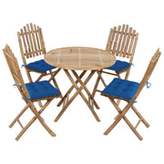 Set da Pranzo da Giardino 5 pz Pieghevole con Cuscini in BambÃ¹ cod mxl 40658