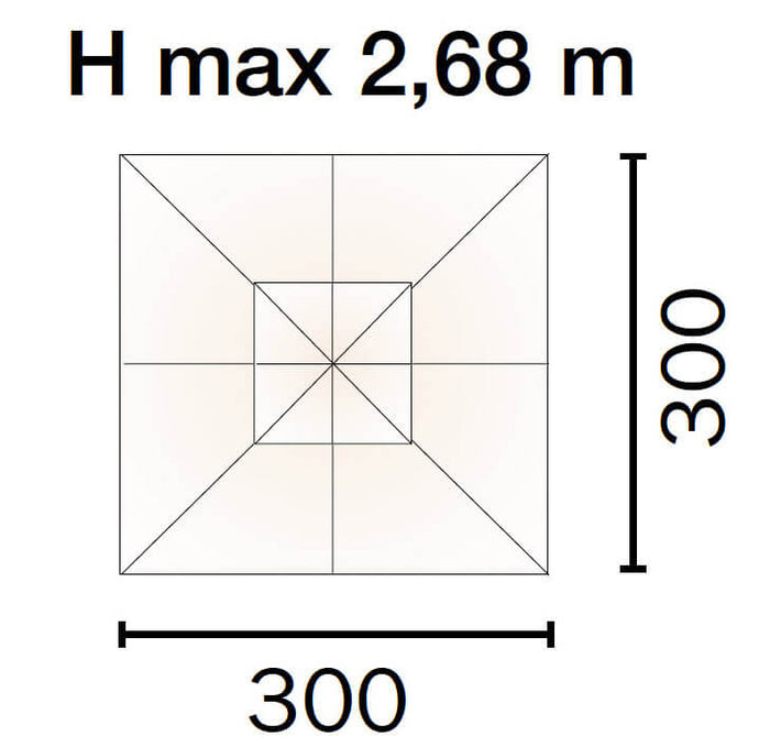 Ombrellone da Giardino Decentrato in Alluminio 3x3m Vorghini Grigio Chiaro