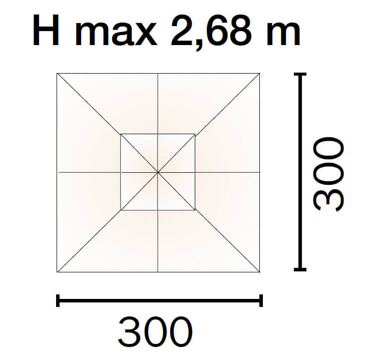 Ombrellone da Giardino Decentrato in Alluminio 3x3m Vorghini Grigio Chiaro