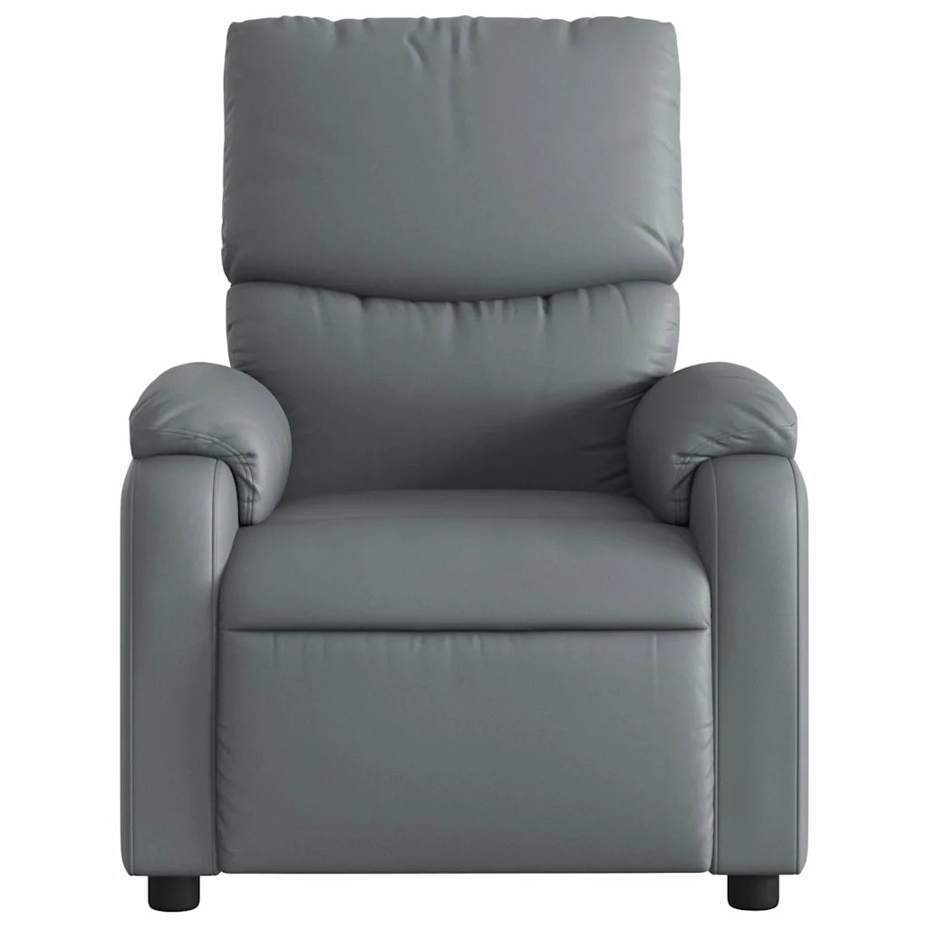 Poltrona Massaggiante | Sedia Relax Elettrica Reclinabile Grigio Similpelle