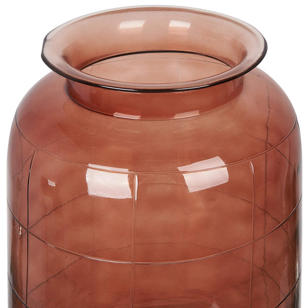 Vaso per fiori in vetro marrone dorato 35 cm decorativo fatto a mano a forma di cilindro da tavolo decorazione per la casa design moderno