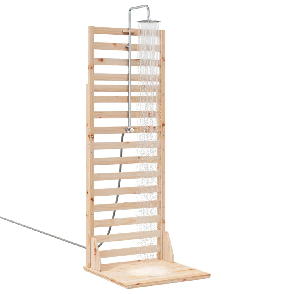 Doccia da esterno 225 cm Legno massello di pino e acciaio inox 886348