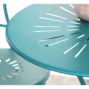 Set Tavolino e 2 Sedie Pieghevoli da Giardino Deco Turchese