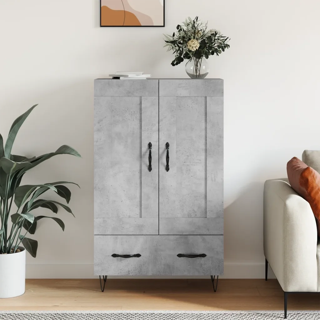 Credenza Grigio Cemento 69,5x31x115 cm in Legno Multistratocod mxl 80009