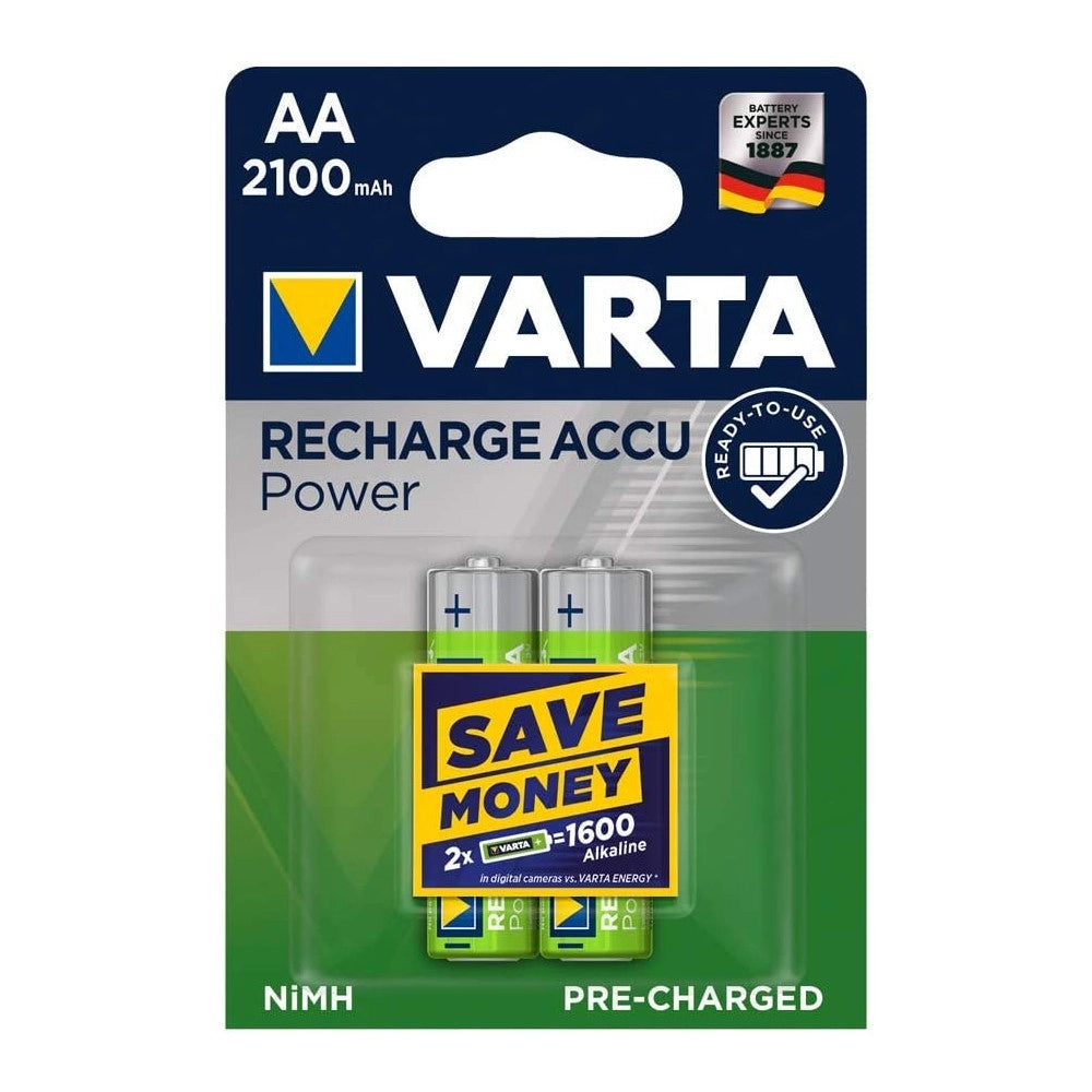 Trade Shop - 2 Pile Varta Stilo Batterie Aa Alkaline Ricaricabili 2100mah Nimh Hr6 1.2v Accu -