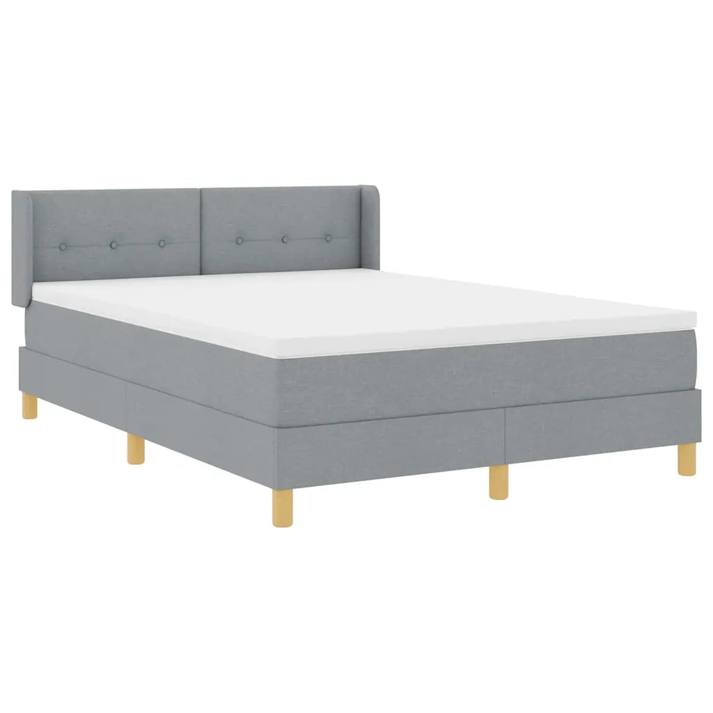 Letto a molle Grigio chiaro 190 x 140 cm Poliestere