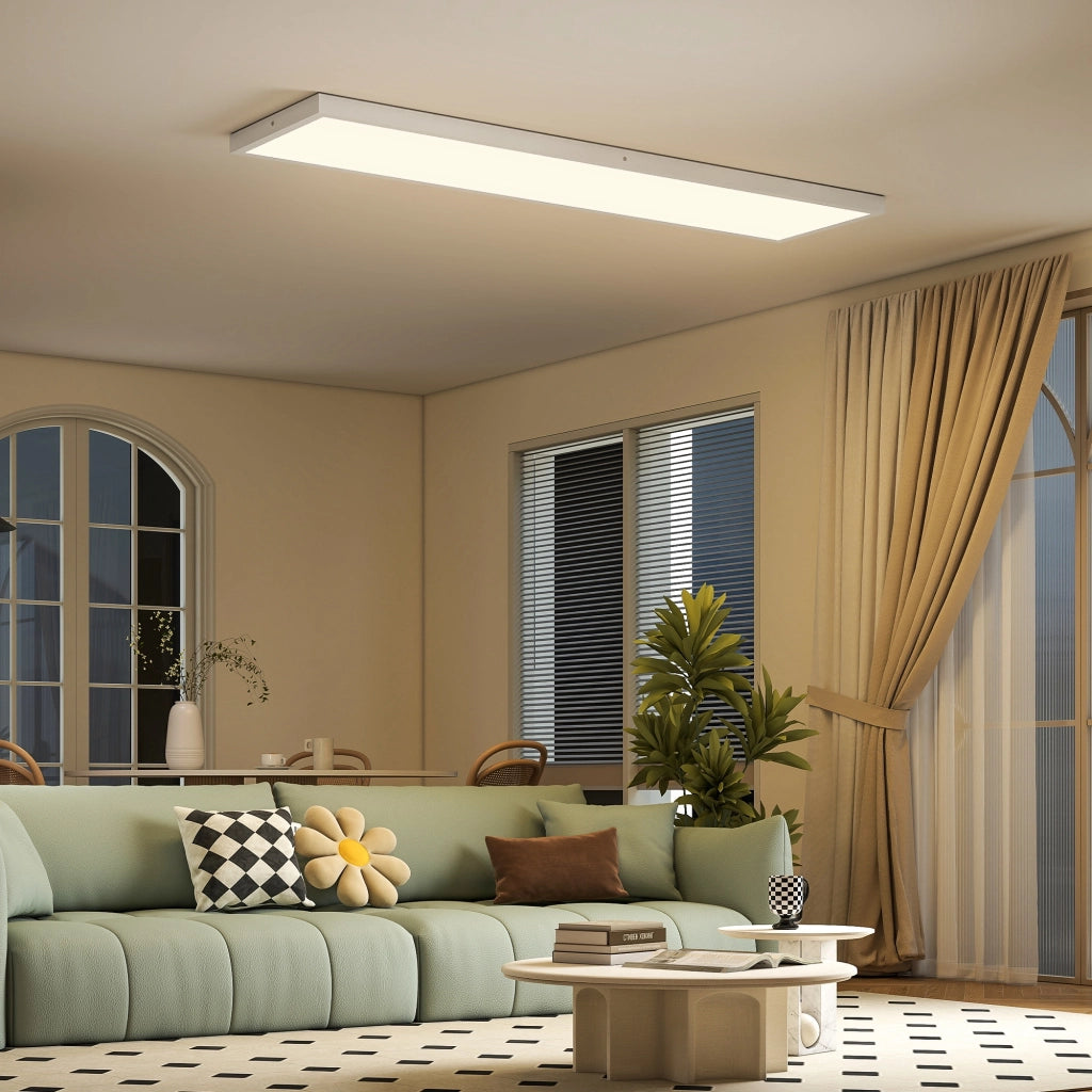 Lampada da Soffitto a 4 Luci ¨C zephmum ¨C Bianco 120x30x3,7 cm