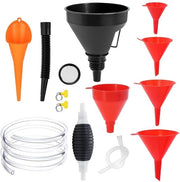 Set di raccolta - Olio e benzina - Sostenibile e flessibile - 8 pezzi - Incluso scarico e setaccio - Ideale per auto e officina