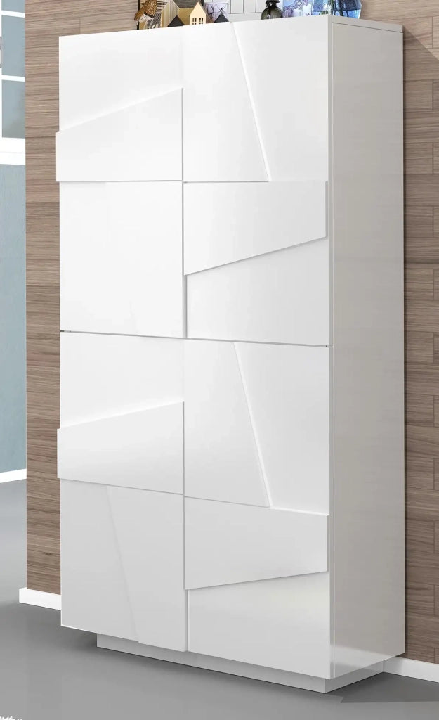 Scarpiera 4 ante L 81.2 x H 167.6 x P 39.2 cm 32 paia, bianco