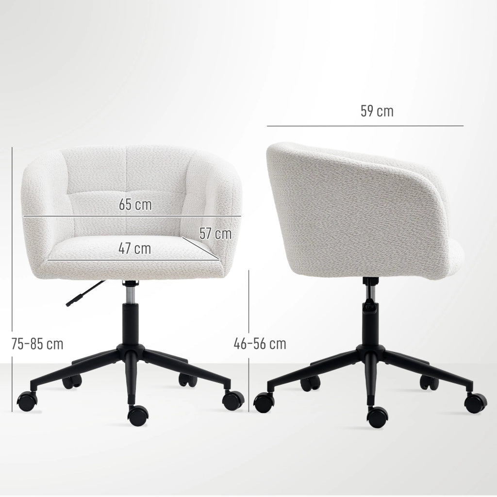 Sedia da ufficio imbottita con rivestimento in velluto ¨C zephmum ¨C crema e nero