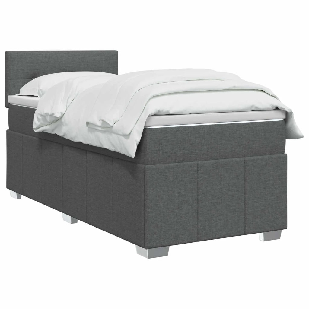 Letto box spring con materasso Grigio Scuro 80 x 200 cm Tessuto 3452545