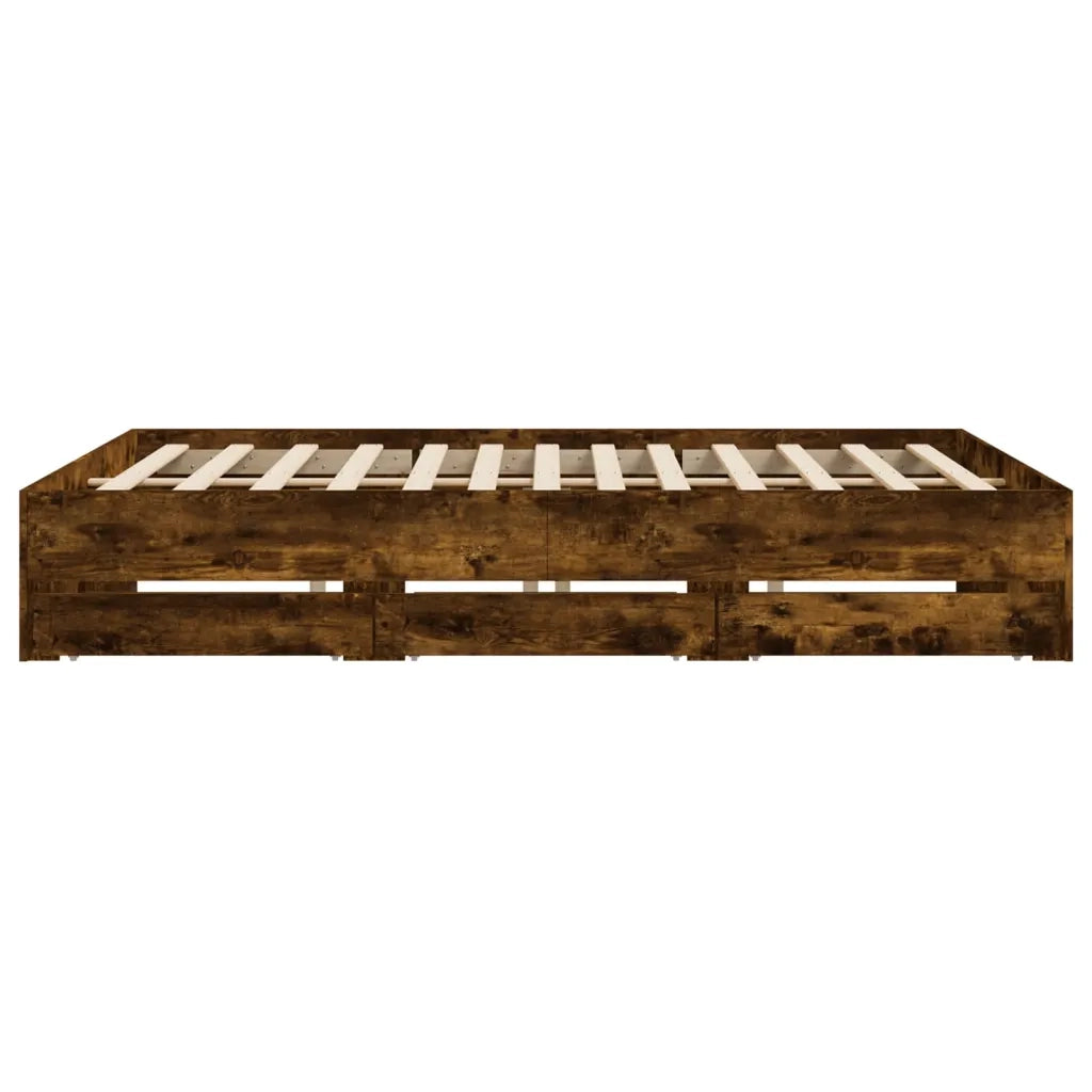 Giroletto con Cassetti Rovere Fumo 180x200 cm Legno Multistrato 3207256