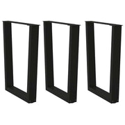 Set di 3 gambe geometriche per tavolo da pranzo 70 x 73 cm con piedini regolabili stile moderno acciaio nero 02_0056946