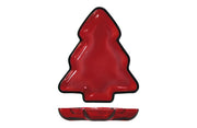 Piatto a forma di Albero di Natale Rosso 20X17X2.5