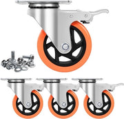 Pneumatici di gomma PU zavorranti 1200LB 4 pollici con freni - Set da 4