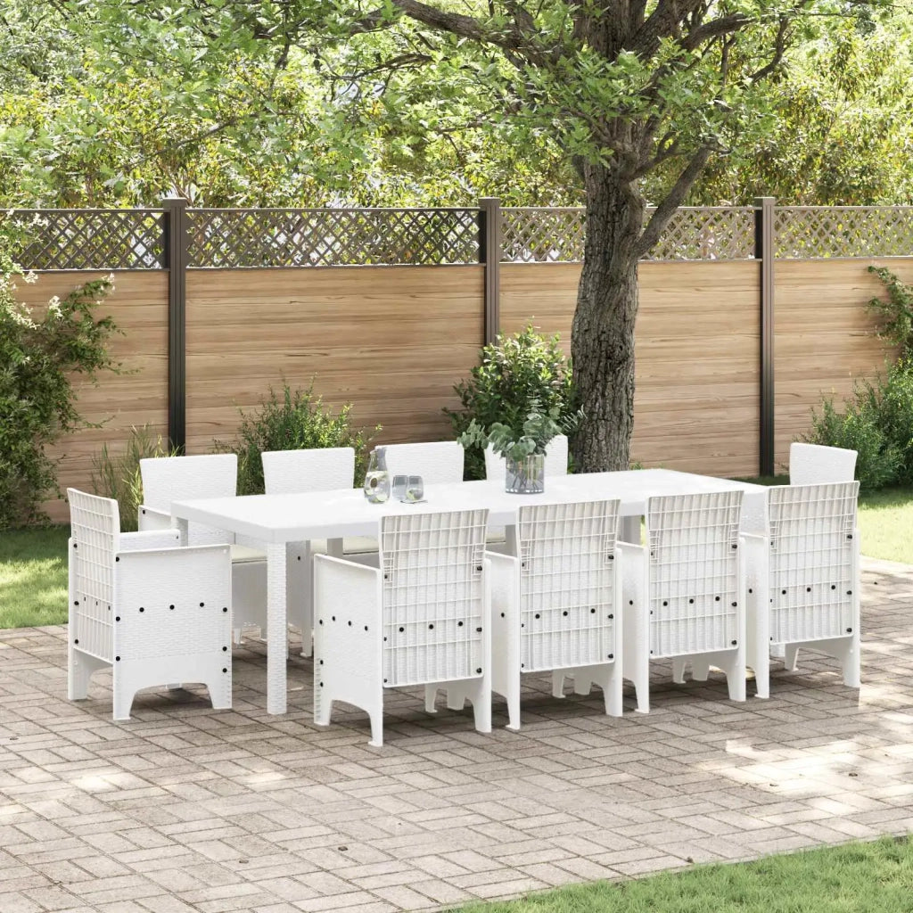 Set da Pranzo per Giardino 11 pcs Bianco Polipropilene 3378606