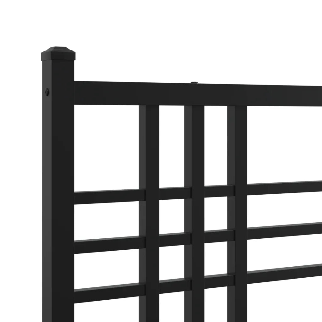 Giroletto con Testiera in Metallo Nero 90x190 cm