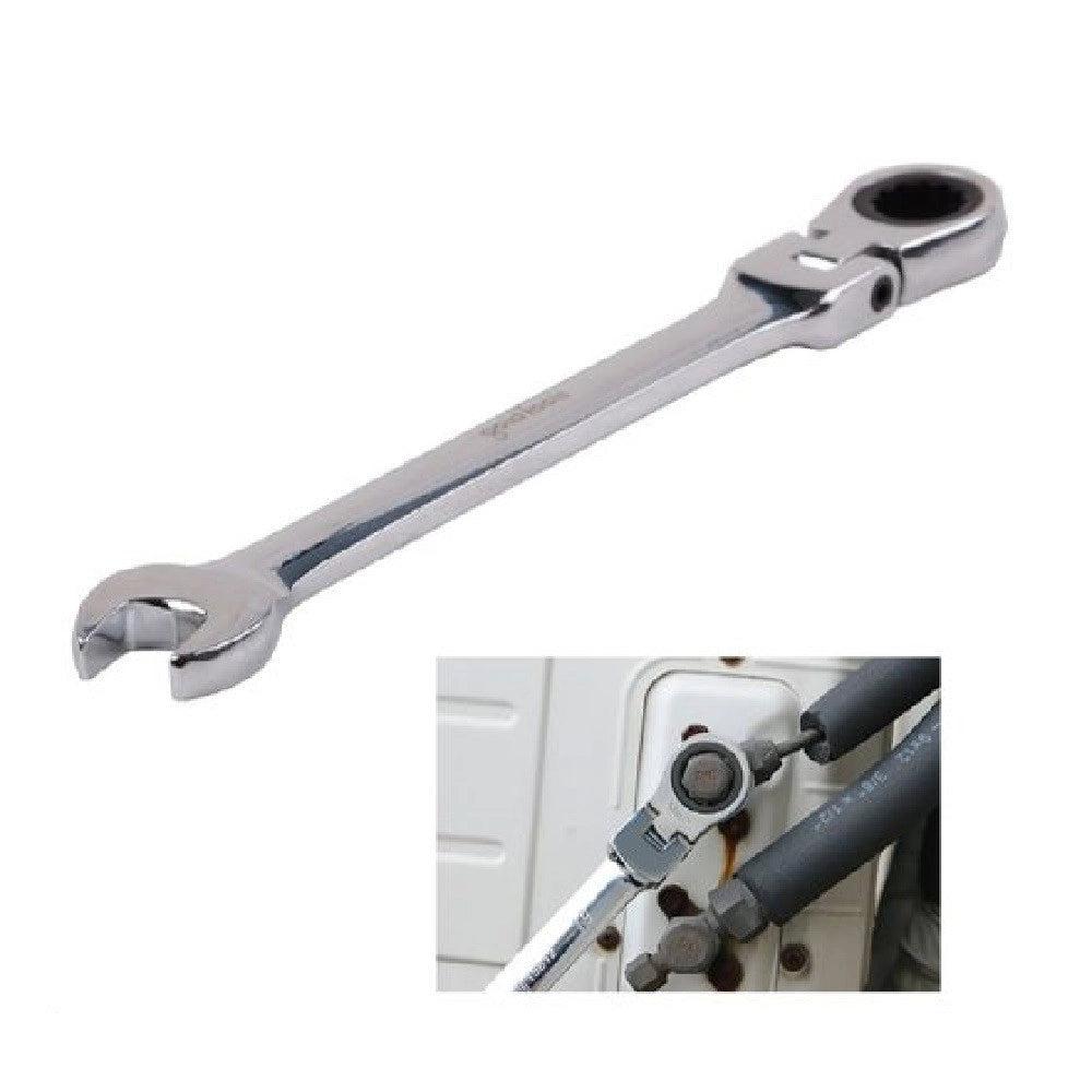 Trade Shop - Chiave A Cricchetto Combinata 7 Mm Testa Pieghevole Cromo Vanadio Utensile 91729 -