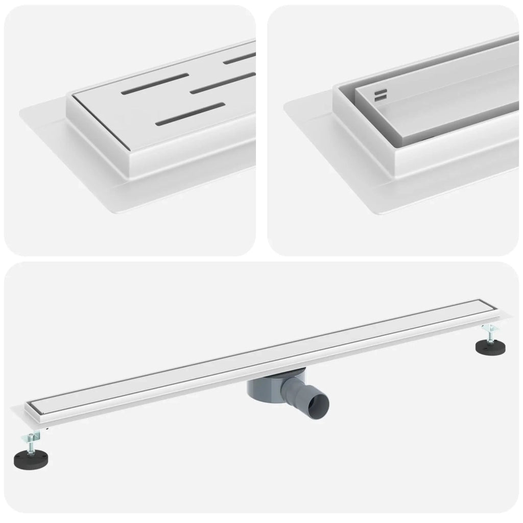 Scarico doccia 2-in-1 con sifone a 360° Argento 100 cm
