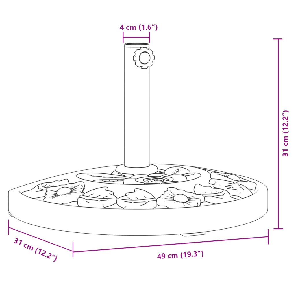 Base per Ombrellone per Pali ?38/48 mm 9 kg Mezzo Tondo CFW1386654