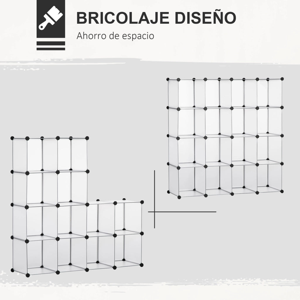 Armadio scarpe con cubi ¨C Zephmum ¨C Plastica trasparente 125x32x125 cm
