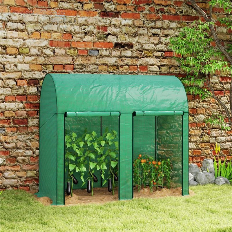 SERRA DA GIARDINO DA 2 M¦, 2 PORTE AVVOLGIBILI, COPERTURA IN PE 140G/M¦ ANTI-UV, 2X1X1.78M, VERDE