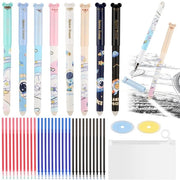 Set di pennarelli gommati 8 pezzi - Pennarelli 0,5 mm - Nappine 30 pezzi - Manico in gomma - Scrittura creativa - Adatto per bambini e adulti - Pennarelli gommati