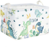 Cubo di archiviazione per bambino con dinosauro verde, 40x30x30 cm