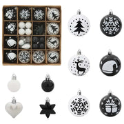 Set di Palle di Natale 40 pz Nero e Bianco Plastica CFW9873874