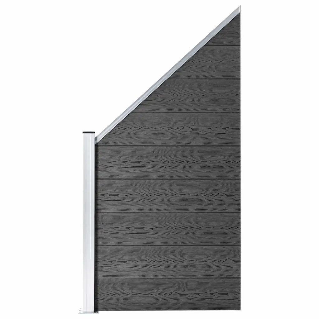 Set Pannelli di Recinzione in WPC 1311x(105-186) cm Nero 3070443