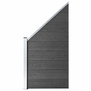 Set Pannelli di Recinzione in WPC 1311x(105-186) cm Nero 3070443