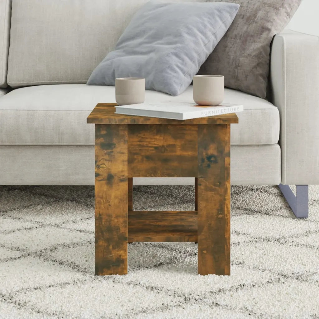 Tavolino da Salotto Rovere Fumo 40x40x42 cm Legno Multistrato 813080