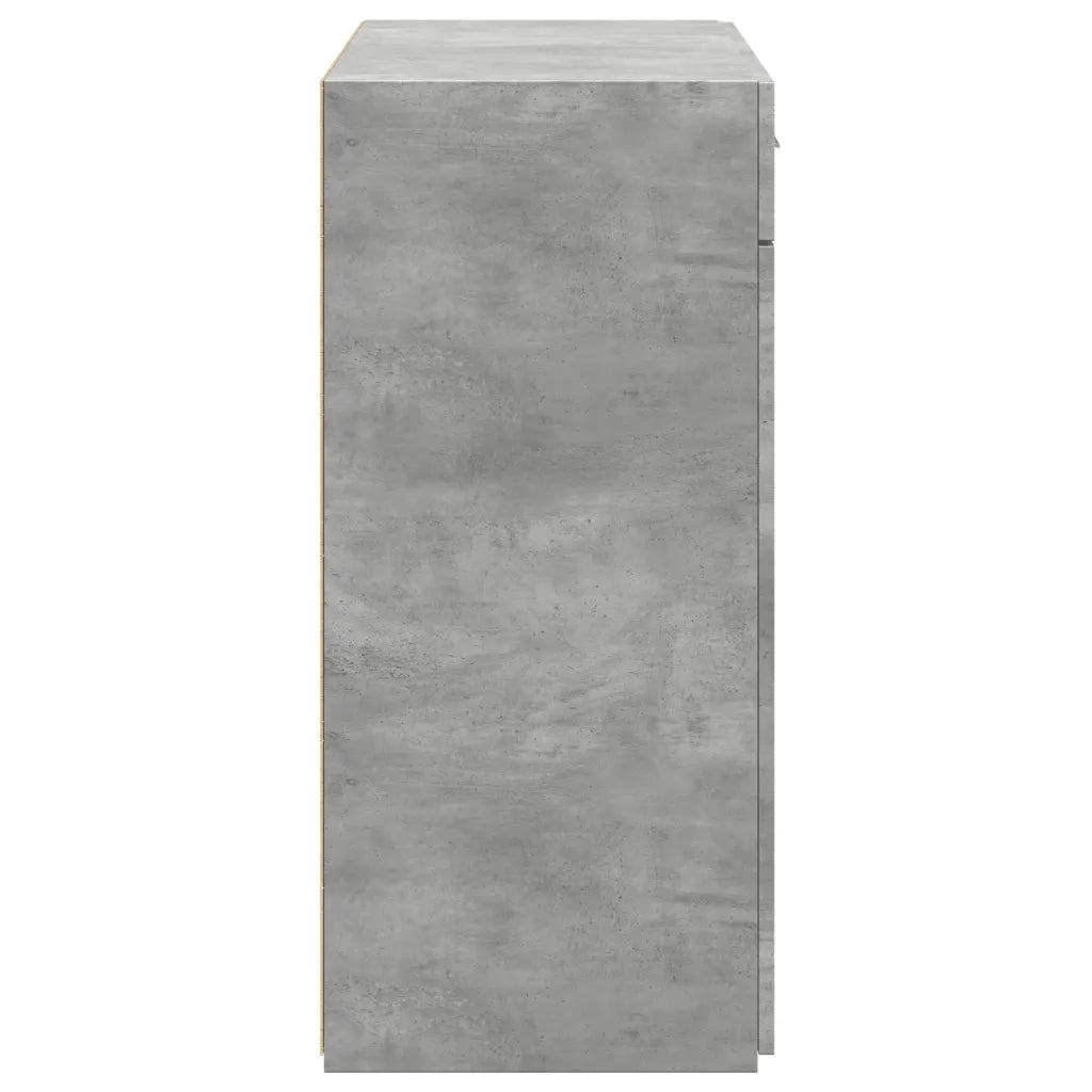 Credenza Grigio Cemento 80x42,5x93 cm in Legno Multistrato