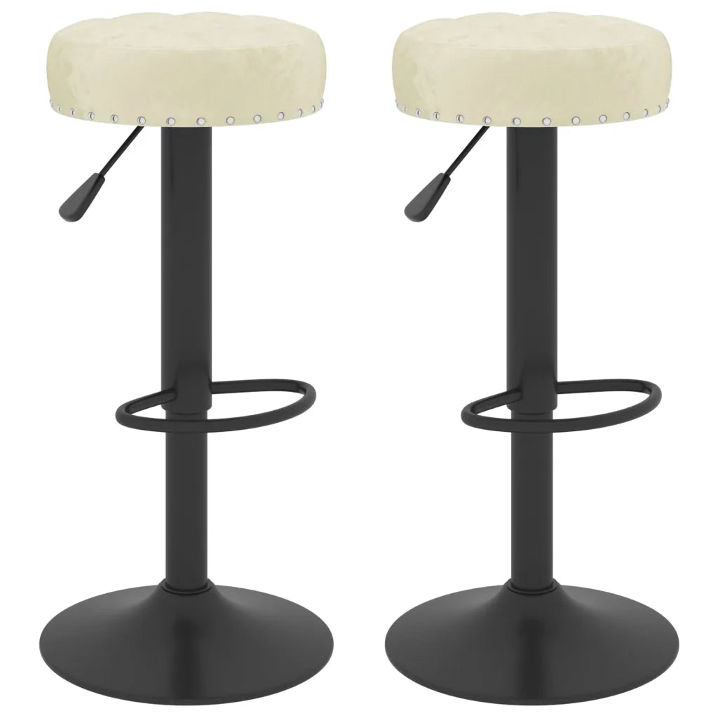 Sedie da Bar 2 pz Crema in Velluto 332994