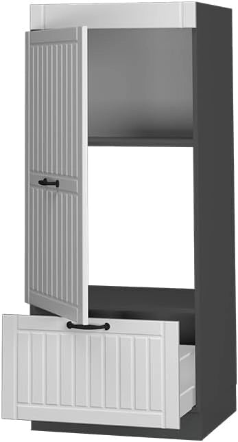 Mobile cucina microonde Fame-Line, Bianco casa di campagna, 60 cm, per la combinazione con altri moduli della serie Fame-Line