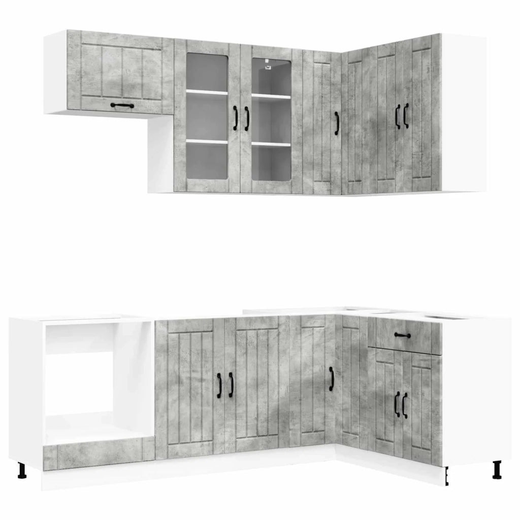Unità Cucina LUCCA 8 pcs Grigio Cemento Legno ingegnerizzato 3438470