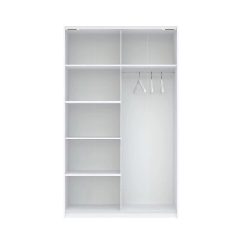Armadio Camera da Letto Maba, Guardaroba 2 Ante 2 Ripiani, 120x204h cm Bianco