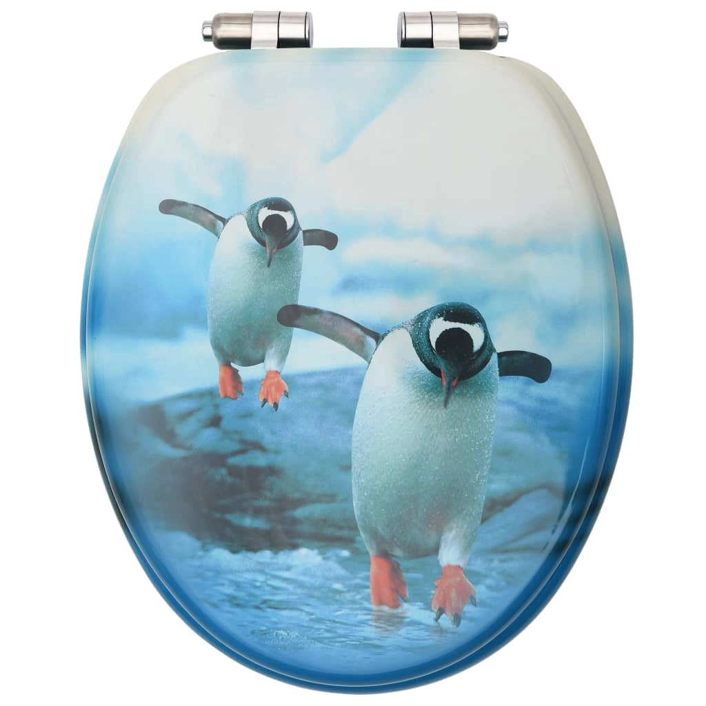 Sedile WC Penguin in MDF con coperchio a chiusura ammortizzata 02_0002937
