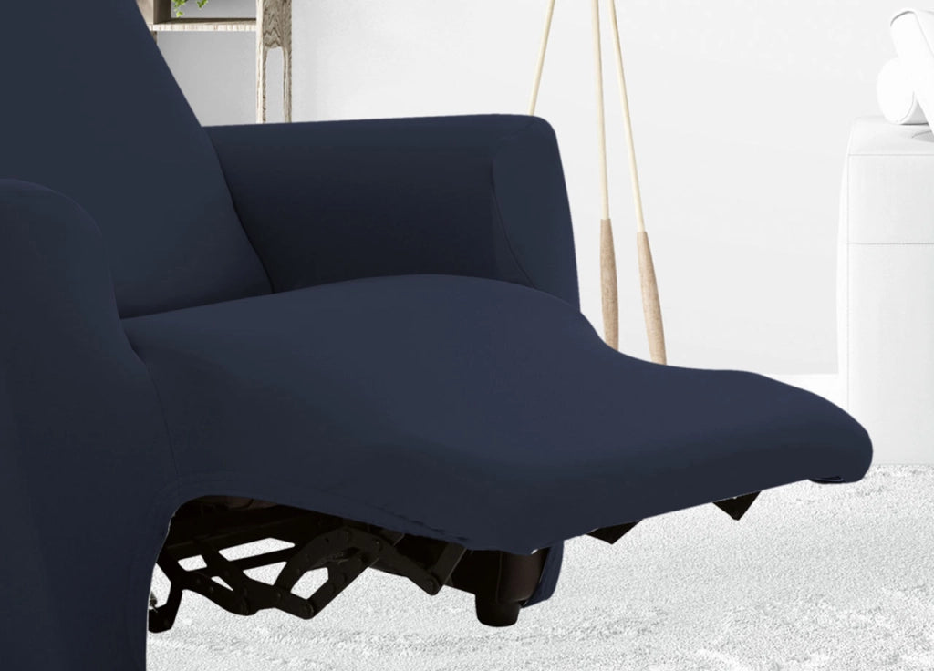 Copripoltrona Reclinabile Elasticizzato Antimacchia Magic Tinta Unita Blu Poltrona Relax Idrorepellente