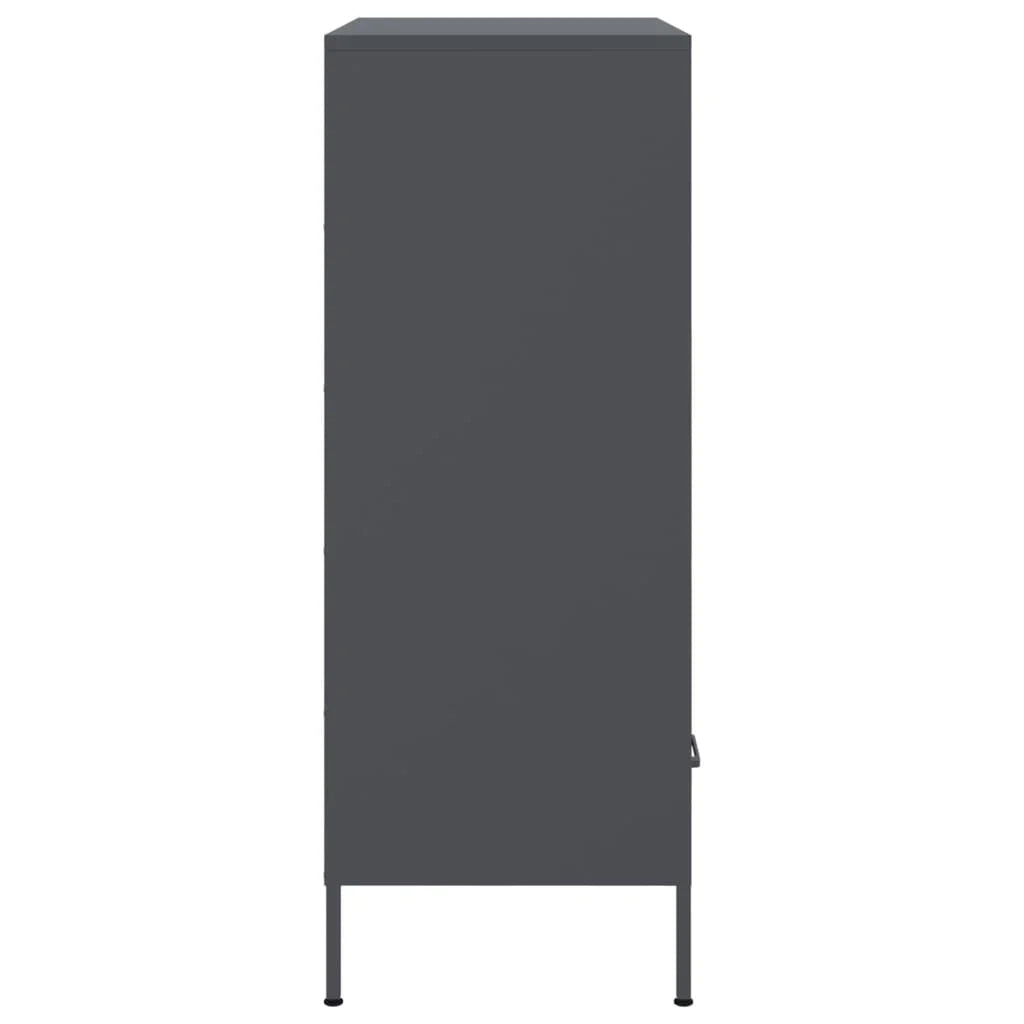 Buffet credenza cassettiera mobiletto mobile contenitore organizer cucina soggiorno salotto alto 68 x 39 x 101,5 cm acciaio antracite 02_0032208