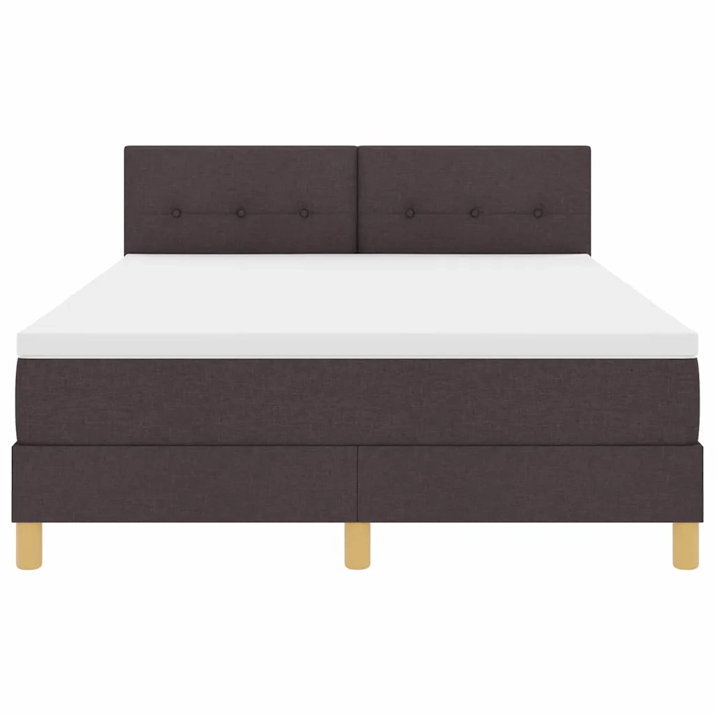 Letto a molle con cuscino Marrone Scuro 140 x 190 cm Tessuto 3338919