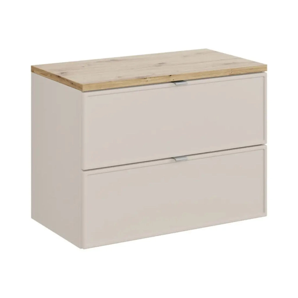 Set da bagno BRAZZA: mobile sottolavabo con cassetti 80cm + piano per lavabo effetto legno