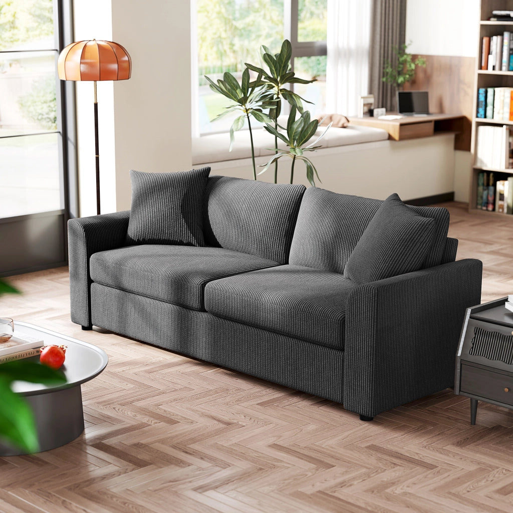 Divano 3 posti in tessuto ¨C zephmum ¨C grigio scuro 212 cm